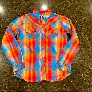 Girls Roper  plaid western shirt size 6/6x